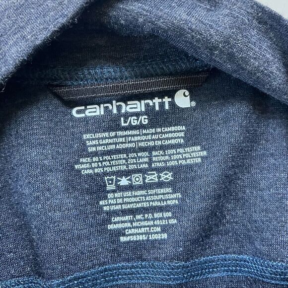 Carhartt Men's Force Midweight Synthetic-Wool Blend Base Layer Quarter-Zip Large - Picture 3 of 9